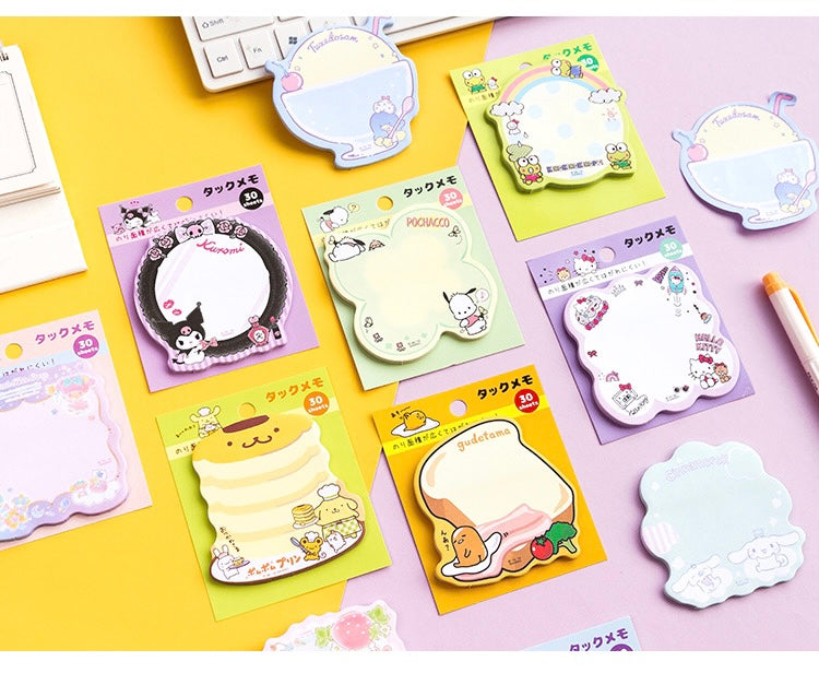 Sanrio Japan Mini Memo Pad | Hello Kitty My Melody Kuromi Little Twin Stars Cinnamoroll Pompompurin Pochacco Keroppi Gudetama Tuxedosam - 30Sheets