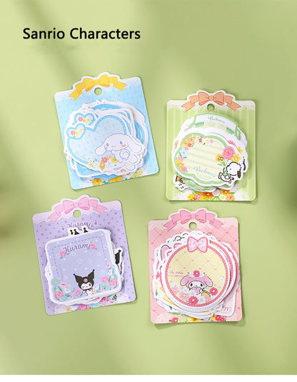 Sanrio Romantic Flower Shape Cute Memo Paper | My Melody Kuromi Cinnamoroll Pochacco - 5 Style 30 Sheets