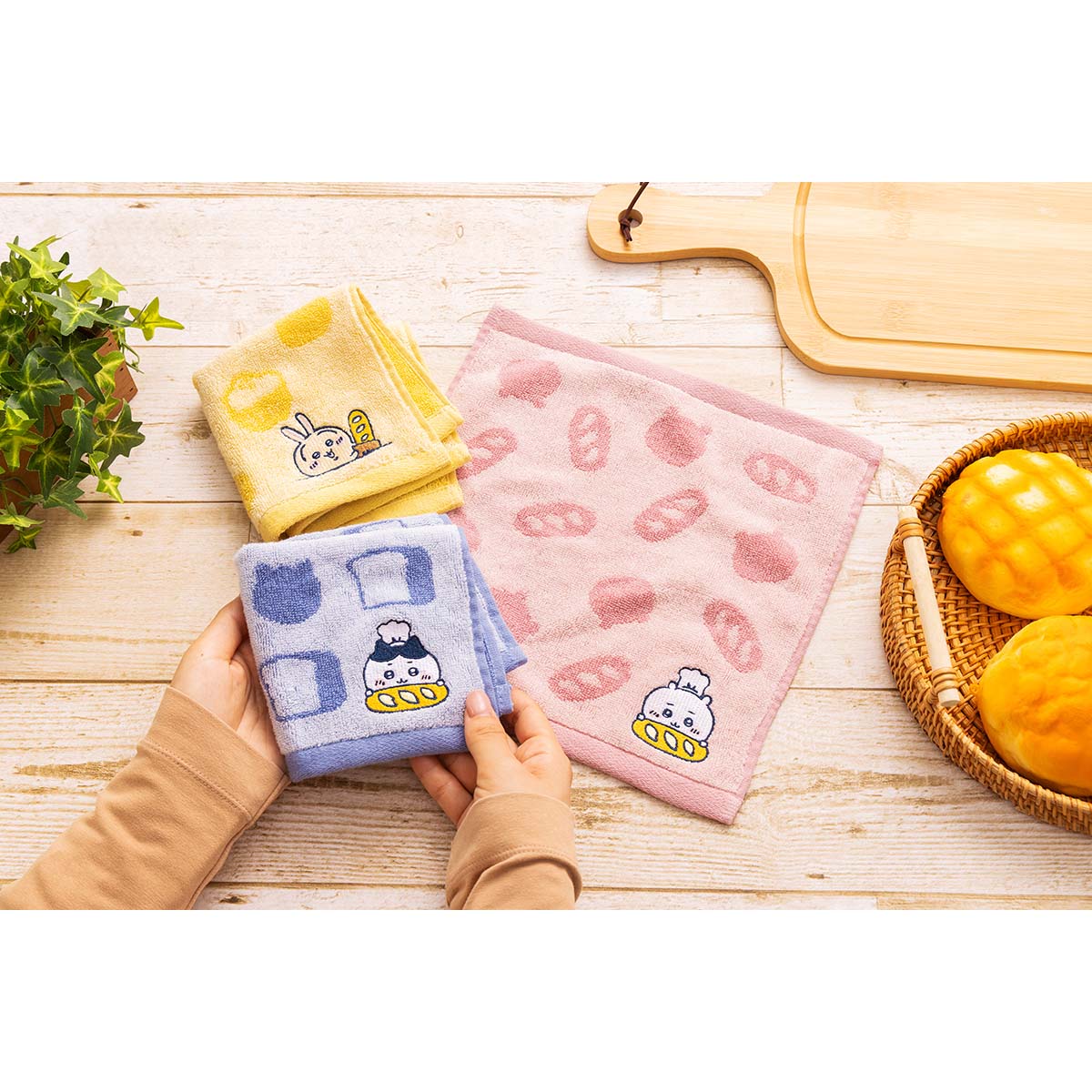 Japan ChiiKawa Bakery Series | ChiiKawa Hachiware Usagi Bakery Jacquard Series Hand Towel Handkerchief - Kawaii Cute Item