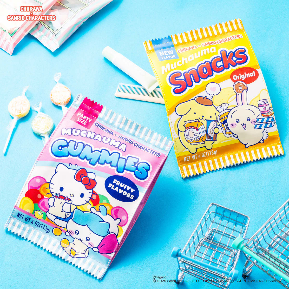 Japan ChiiKawa Kiramekko X Sanrio Series | Hachiware Usagi Cute Supermarket Snack Pouch - Kawaii items Room Decoration