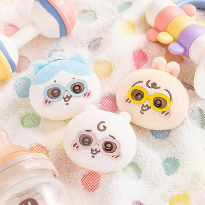 Japan ChiiKawa Baby Series | ChiiKawa Hachiware Usagi Cute Baby Wearing Sunglasses Plush Doll Badge Set - Kawaii items Room Decoration Doll