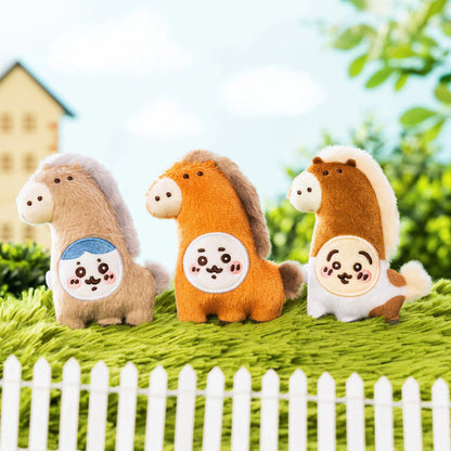 Japan ChiiKawa Horse Year | ChiiKawa Hachiware Usagi in Horse Costume Plush Badge Set - Kawaii Items Room Decoration Dolls
