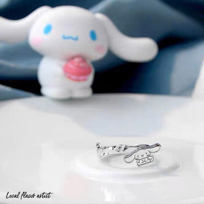 Sanrio Cinnamoroll 925 Sterling Silver & Gold Ring with Ring Box