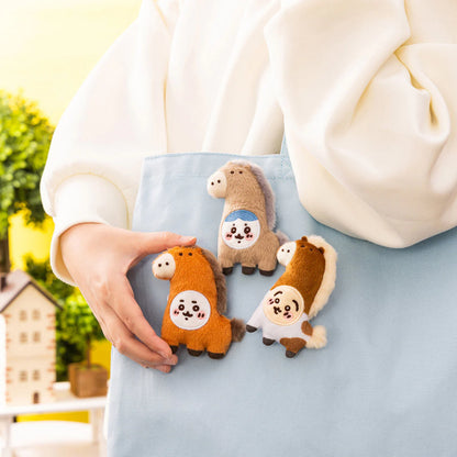 Japan ChiiKawa Horse Year | ChiiKawa Hachiware Usagi in Horse Costume Plush Badge Set - Kawaii Items Room Decoration Dolls