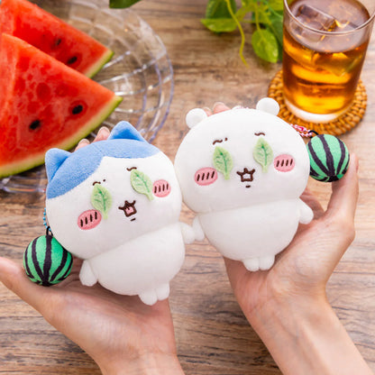 Japan ChiiKawa | ChiiKawa Hachiware Usagi Play Cutting Watermelon Plush Doll Keychain Kawaii items Room Decoration doll