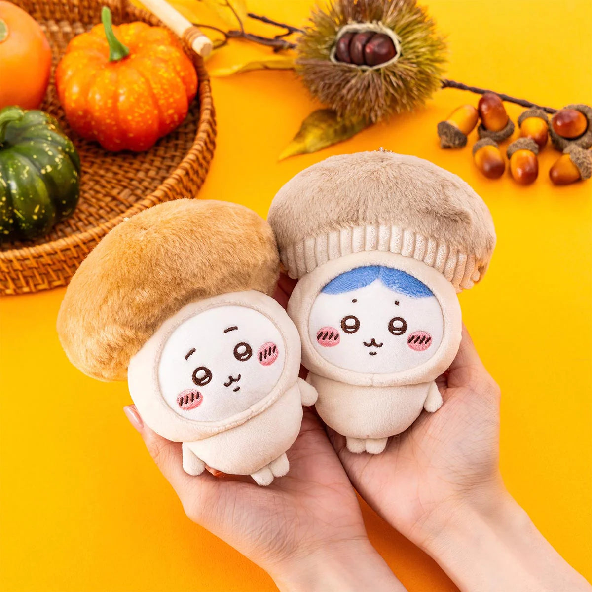 [Pre-Order] Japan ChiiKawa Autumn 2025 Series | ChiiKawa Hachiware Usagi in Mushroom Costume - Plush Doll Keychain Kawaii items Room Decoration doll KawaiiGiftLand