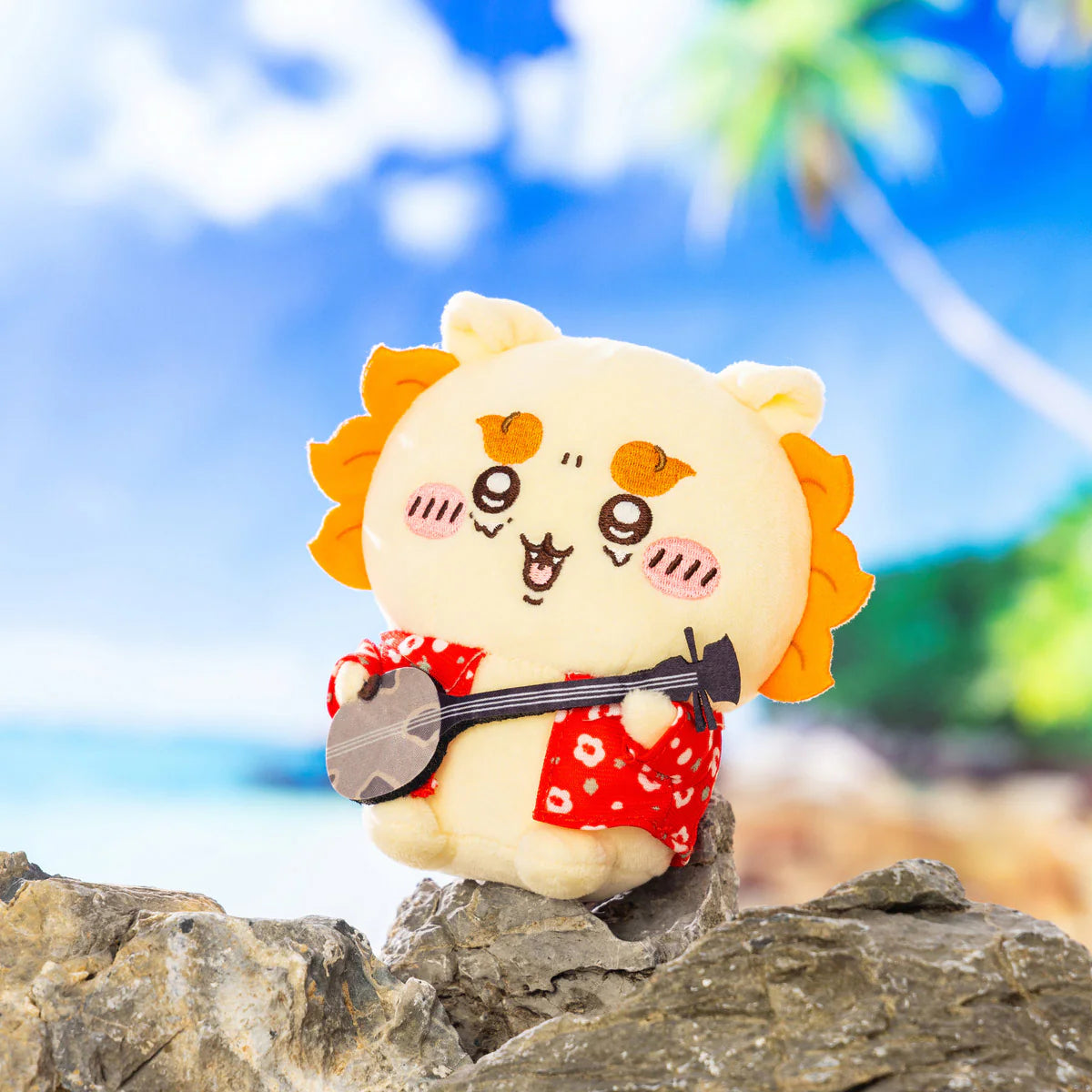 Japan ChiiKawa Shisa's Souvenir Series | Shisa's Playing Sanshin Plush Doll - Kawaii Items Room Decoration Dolls