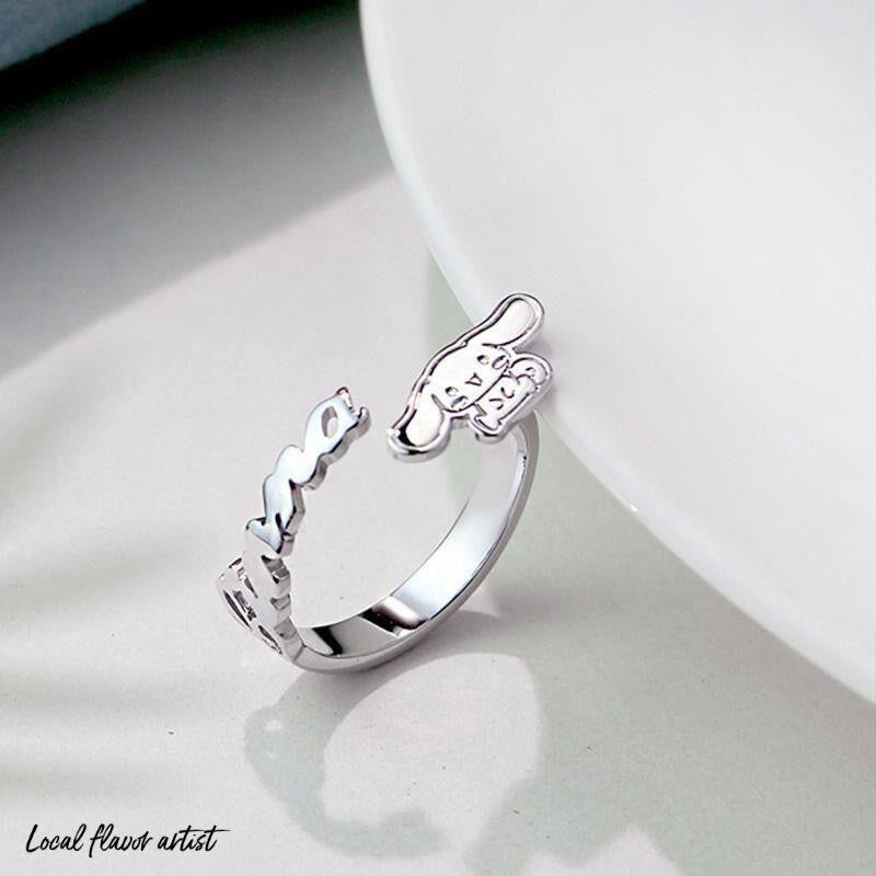 Sanrio Cinnamoroll 925 Sterling Silver Gold Ring with Ring Box