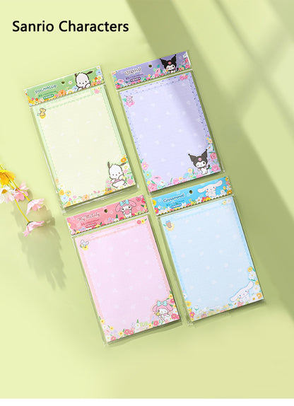 Sanrio Romantic Flower B5 Letter Memo Paper | My Melody Kuromi Cinnamoroll Pochacco - 60 Sheets