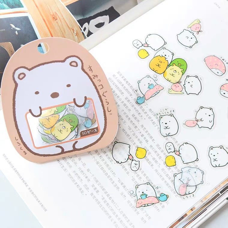 San-X Sumikko Gurashi Sticker Set | Shirokuma Neko Penguin? Tonkatsu - 10 Style 50 Pieces