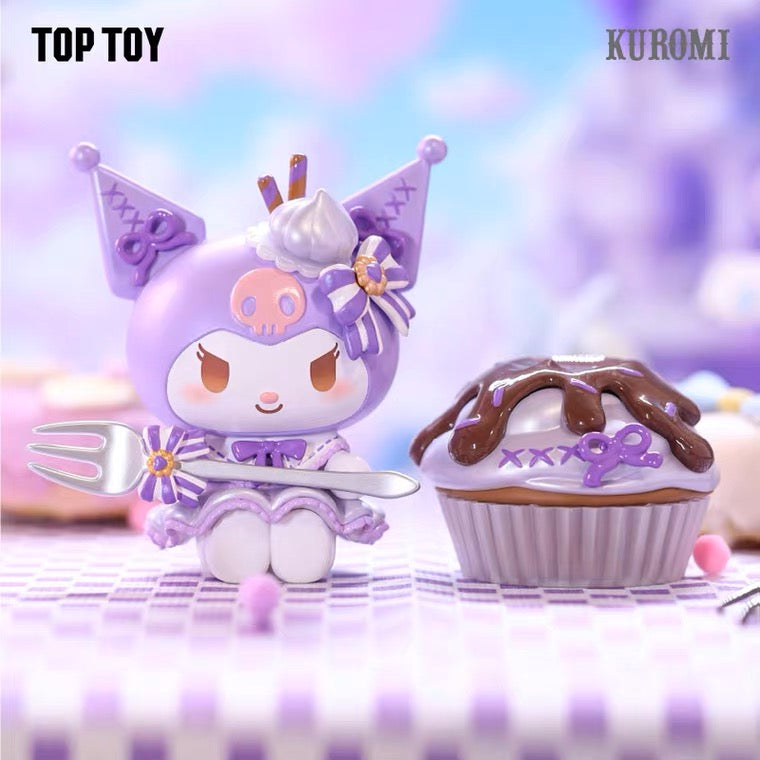 Sanrio Kuromi Dessert Cupcake Figure with Keychain Set Toy Collection