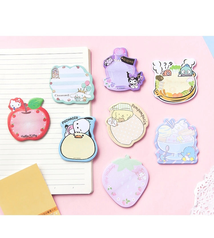 Sanrio Japan Mini Memo Pad | Hello Kitty My Melody Kuromi Cinnamoroll Pompompurin Pochacco Hangyodon Tuxedosam - 30Sheets