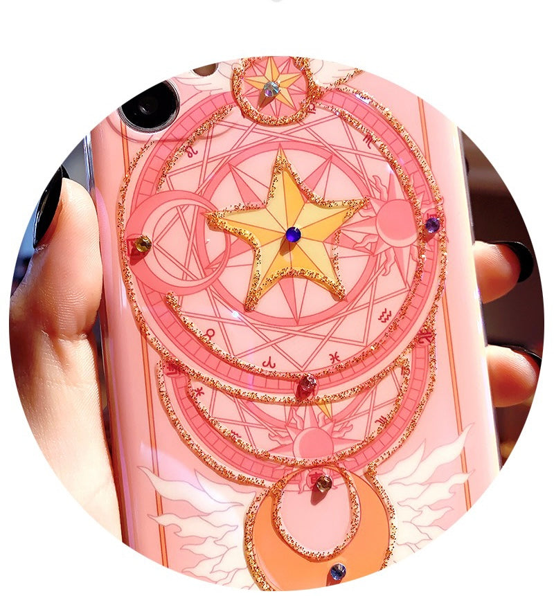 Japanese Cartoon Sailor Moon CardCaptorSakura Blu Ray Magic Wand Stick with Lanyards iPhone Case 6 7 8 PLUS SE2 XS XR X 11 12 13 14 15 Pro Promax 12mini 13mini