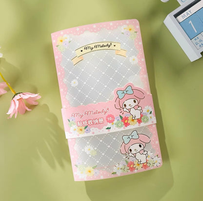 Sanrio Romantic Flower Stickers File Book  | My Melody Kuromi Cinnamoroll Pochacco