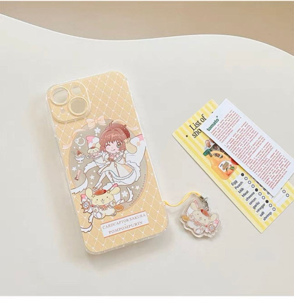 Japanese Cartoon CardCaptorSakura Cafe Maid Laser Version with KU CN PN iPhone Case 6 7 8 PLUS SE2 XS XR X 11 12 13 14 15 Pro Promax 12mini 13mini