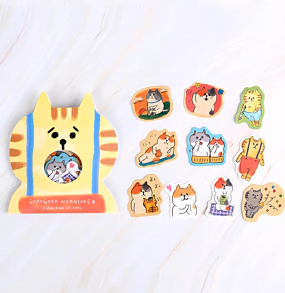 Japan Nyansuke Lovely Cat Sticker Set - 10 Style 30 Pieces