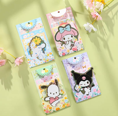 Sanrio Romantic Flower Stickers and Memo DIY Set | My Melody Kuromi Cinnamoroll Pochacco