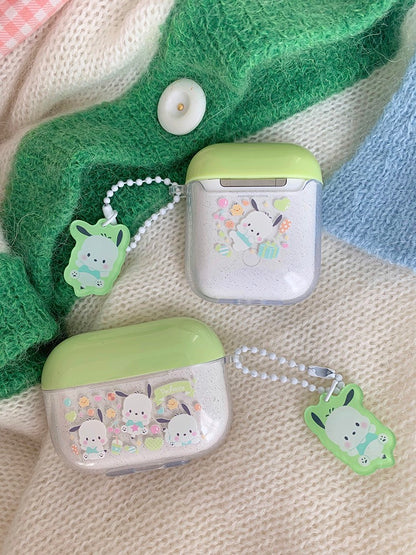 Japanese Cartoon Pomponpurin Pochacco PN PC with friends AirPods AirPodsPro AirPods3 AirPodsPro2 Case White and Yellow Green