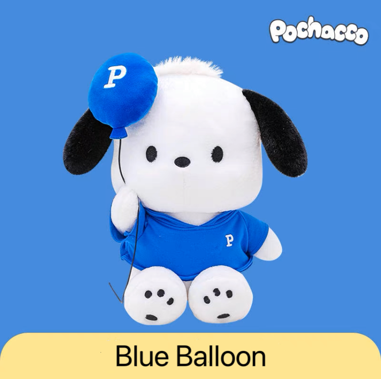 Sanrio Pochacco Blue & Red Balloon Plush Doll | 40cm 30cm 20cm - Girlfriend Children Gift