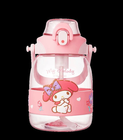 Sanrio 1200ml Big Water Bottle with Straw My Melody Kuromi Cinnamoroll Pochacco - for Cool Water