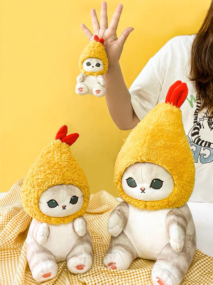 Japan Artist Mofusand Cat Neko Shrimp Tempura 10cm | 20cm | 30cm Mascot Plush Doll Keychain