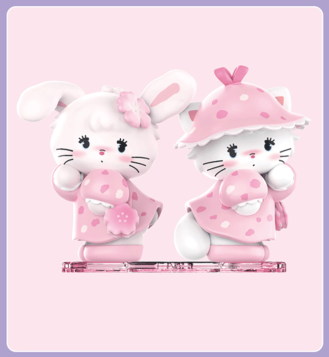 Miniso x Mikko illustration Characters Flower Serise | Bear Latte Dog Souffie Kitten Mousse Rabbit Cammy - 10cm tall Collectable Toys Mystery Blind Box