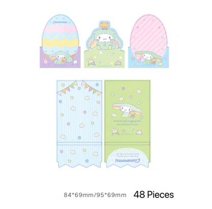 Sanrio Easter Bunny Memo Pad | Hello Kitty My Melody Kuromi Cinnamoroll Pompompurin Pocahcco - 3 Style 48 Sheets