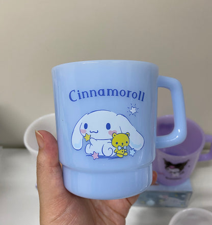 Japan Sanrio Plastic Cup 330ml | Hello Kitty My Melody Kuromi Cinnamoroll Tuxedosam Snoopy - Can use on Hot Drink 130C