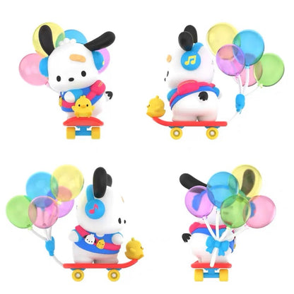 Sanrio Pochacco Skateborad with Balloons Figure Toy Collection