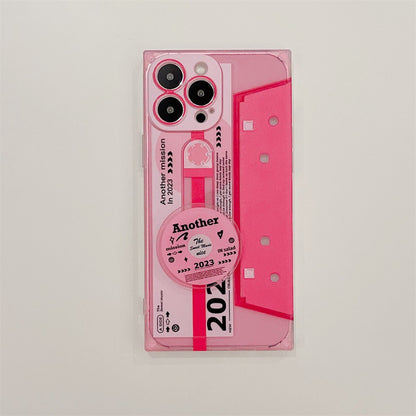 Vintage Style Playful Audio Recording Magnetic Tape with Stand | Orange Hot Pink Purple Blue Green Yellow Black - iPhone case Kawaii Lovely Cute iPhone 11 12 13 14 Pro Promax