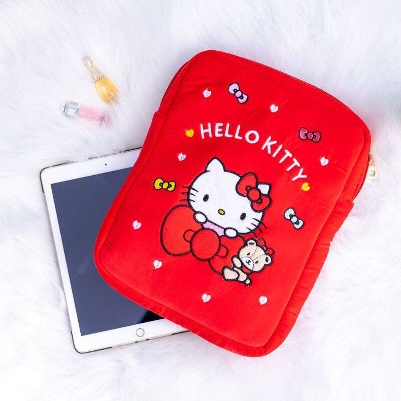 Sanrio iPad Bag & Laptop Bag | Hello Kitty My Melody Kuromi - with embroidery