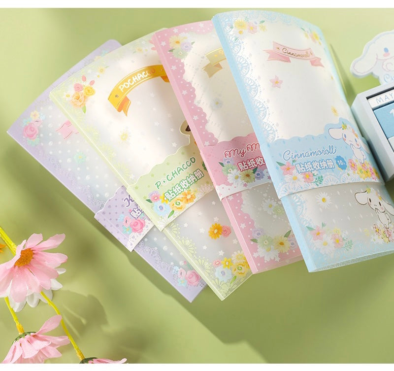 Sanrio Romantic Flower Stickers File Book  | My Melody Kuromi Cinnamoroll Pochacco