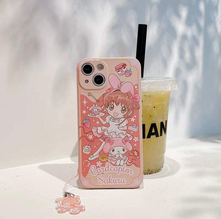 Colour Japanese Cartoon CardCaptorSakura Cafe Maid with KT MM KU CN PN iPhone Case 6 7 8 PLUS SE2 XS XR X 11 12 13 14 15 Pro Promax 12mini 13mini