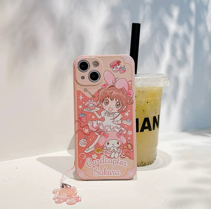 Colour Japanese Cartoon CardCaptorSakura Cafe Maid with KT MM KU CN PN iPhone Case 6 7 8 PLUS SE2 XS XR X 11 12 13 14 15 Pro Promax 12mini 13mini