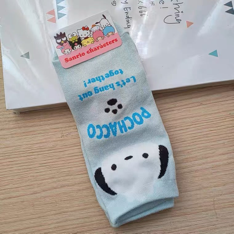 NWT Hello shops Kitty Sanrio Socks Pack of 12 Cinnamoroll Pompompurin Kerropi MyMelody