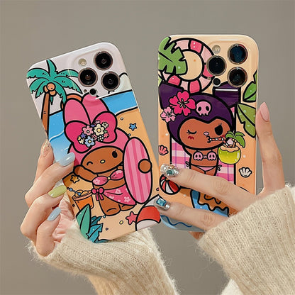 Japanese Cartoon MM KU Summer Sunshine Holiday iPhone Case 14 13 12 11 Pro Max Plus