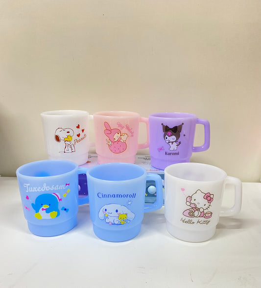 Japan Sanrio Plastic Cup 330ml | Hello Kitty My Melody Kuromi Cinnamoroll Tuxedosam Snoopy - Can use on Hot Drink 130C