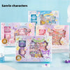 Sanrio Hello Kitty My Melody Kuromi Cinnamoroll - JK School Uniform Stickers, Tapes and Clip Gift Set for Diary NoteBook