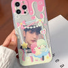 Japanese Cartoon Little Twin Stars with Dessert Photo Frame iPhone Case 6 7 8 PLUS SE2 XS XR X 11 12 13 14 15 16 Pro Promax 12mini 13mini