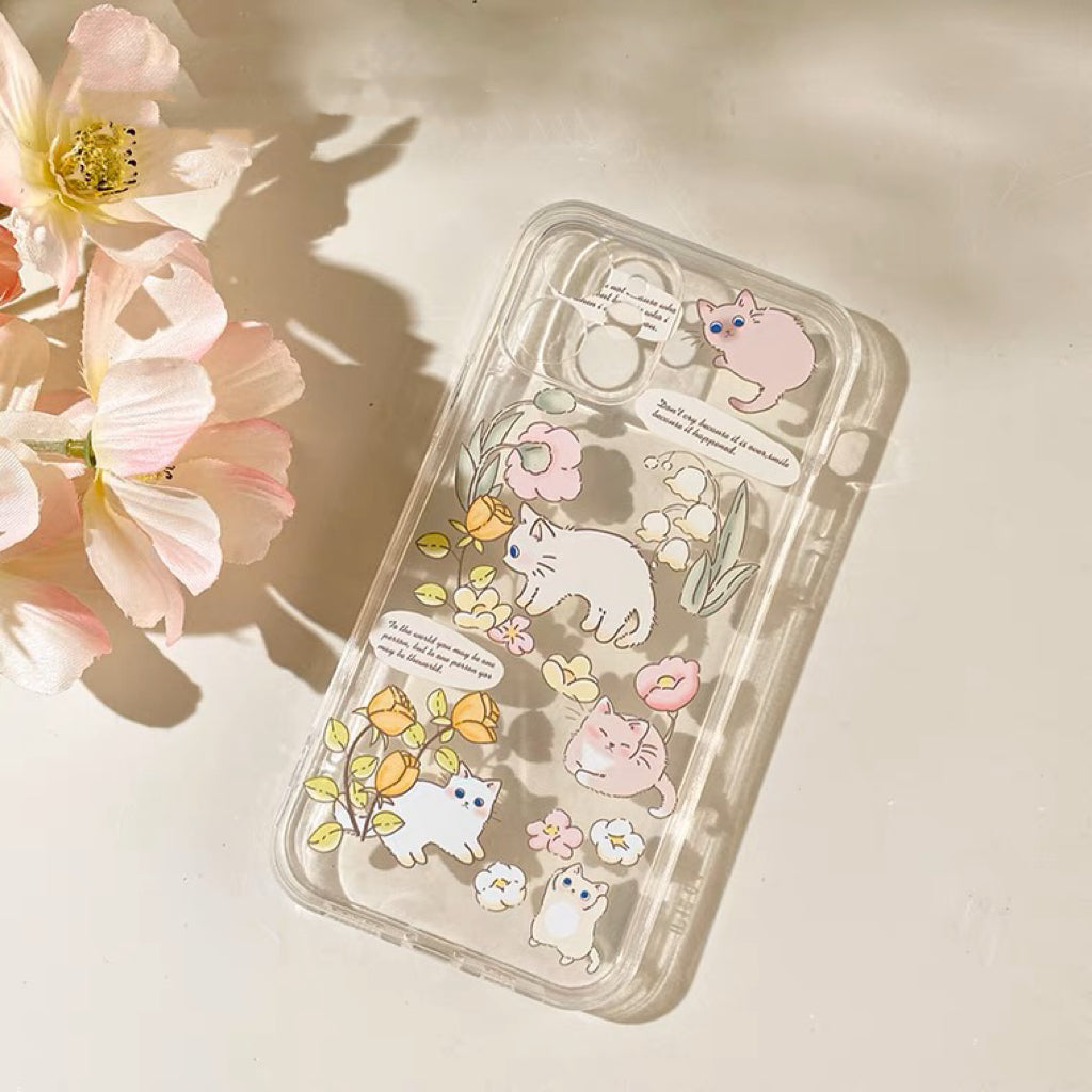 Kitten Cat in Flower Garden Forest Style iPhone case Kawaii Lovely Cute Lolita iPhone 6 7 8 PLUS SE2 XS XR X 11 12 13 14 15 Pro Promax 12mini 13mini