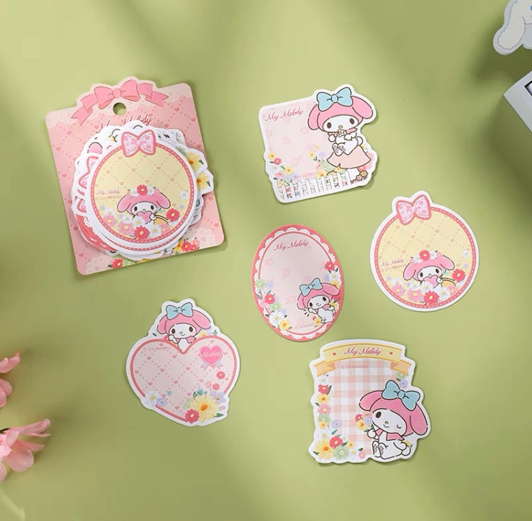 Sanrio Romantic Flower Shape Cute Memo Paper | My Melody Kuromi Cinnamoroll Pochacco - 5 Style 30 Sheets
