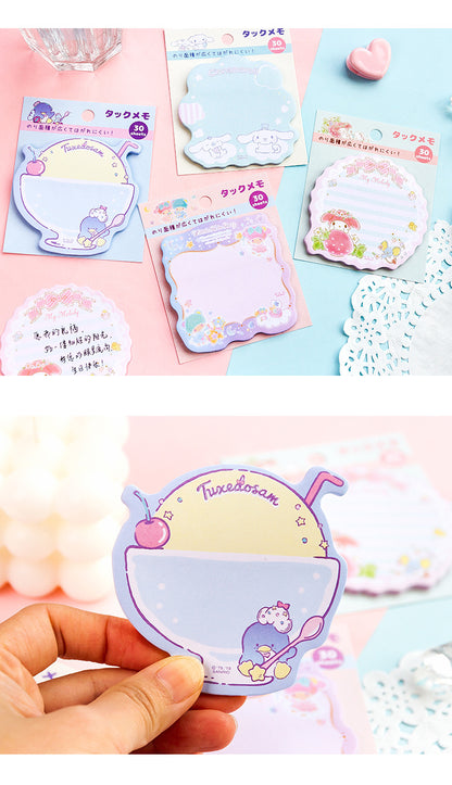 Sanrio Japan Mini Memo Pad | Hello Kitty My Melody Kuromi Little Twin Stars Cinnamoroll Pompompurin Pochacco Keroppi Gudetama Tuxedosam - 30Sheets