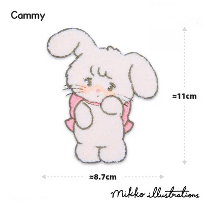Mikko illustration Big Embroidery Sticker Bear Latte Kitten Mousse Rabbit Cammy