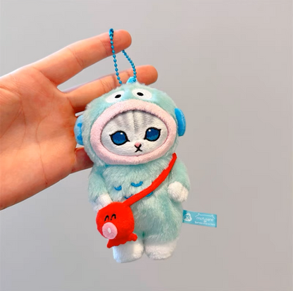 Japan Artist Mofusand x Sanrio Cat Neko Crossover Hangyodon - 12cm 15cm 20cm Mascot Plush Doll Big Keychain