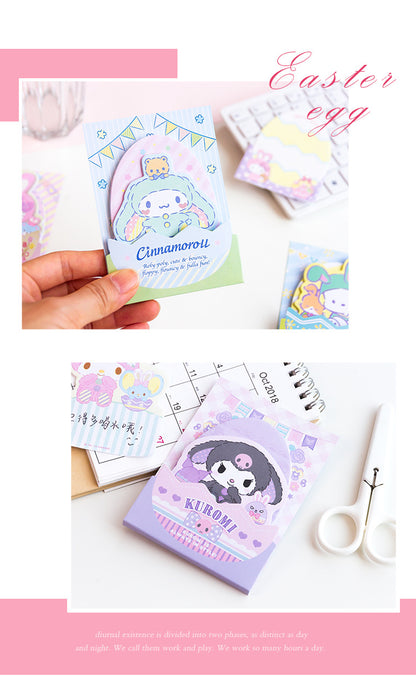 Sanrio Easter Bunny Memo Pad | Hello Kitty My Melody Kuromi Cinnamoroll Pompompurin Pocahcco - 3 Style 48 Sheets