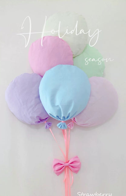 Handmade Set of 6 Pastel Balloons with Ribbon Kawaii Lovely Cute Style - for Children Girlish Lolita Room Decoration