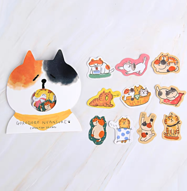 Japan Nyansuke Lovely Cat Sticker Set - 10 Style 30 Pieces