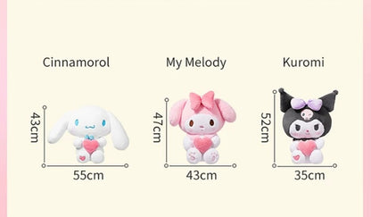 Sanrio Giant Plush Doll with Heart | My Melody Kuromi Cinnamoroll - 50cm tall Children Girlfriend Gift