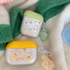 日本語漫画ポムポムプリンポチャッコPNPCフレンズAirPods AirPodsPro AirPods3 AirPodsPro2ケース白と黄緑