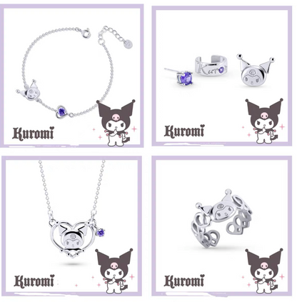 Sanrio Kuromi I.Love.Kuromi 925 Silver Bracelet Silver with Ring Box